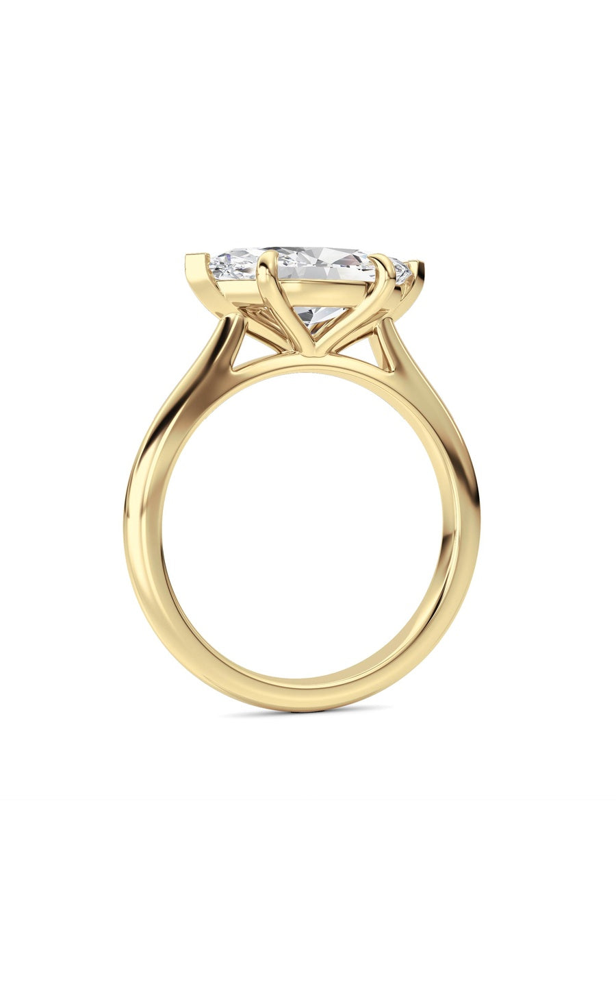 2CTW Marquise Shaped Lab Grown Diamond (F/VS) Ring in 14K White Gold