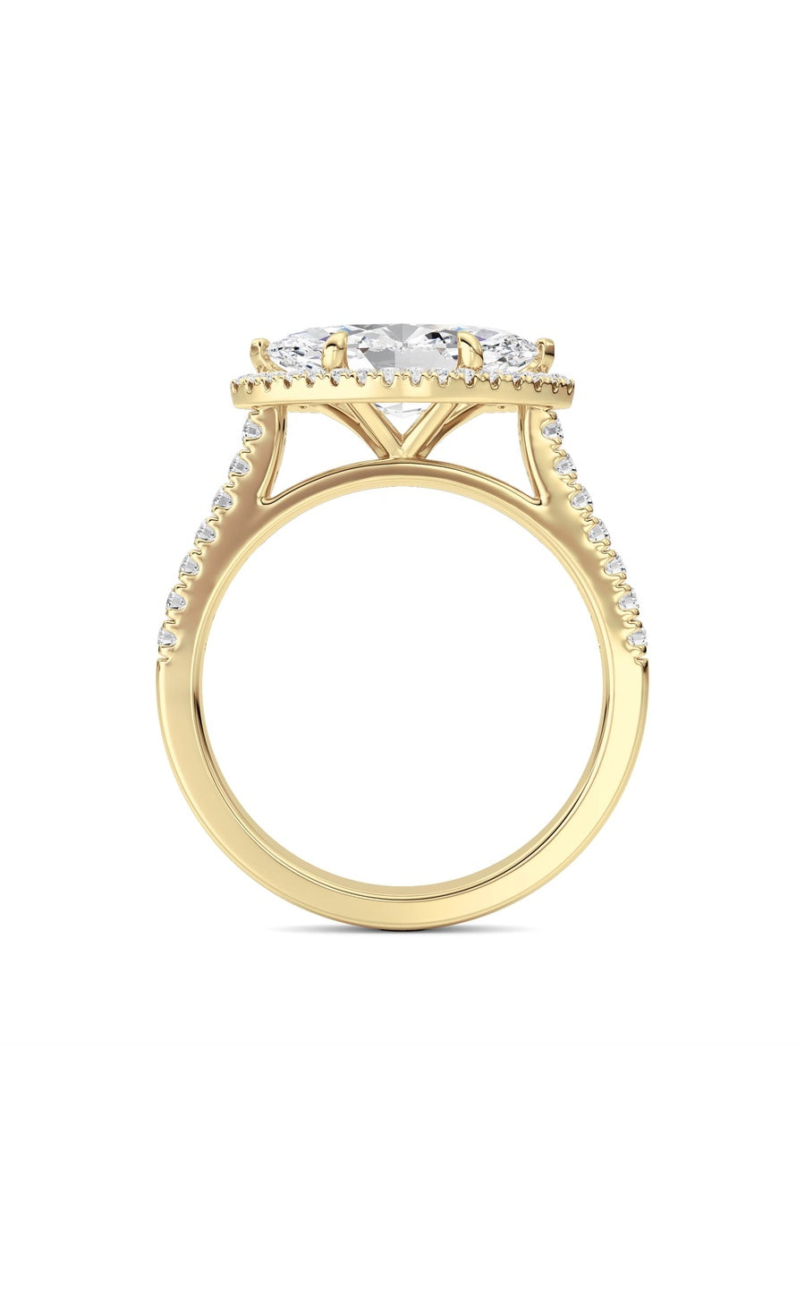 2CTW Marquise Shaped Lab Grown Diamond (F/VS) Ring in 14K White Gold