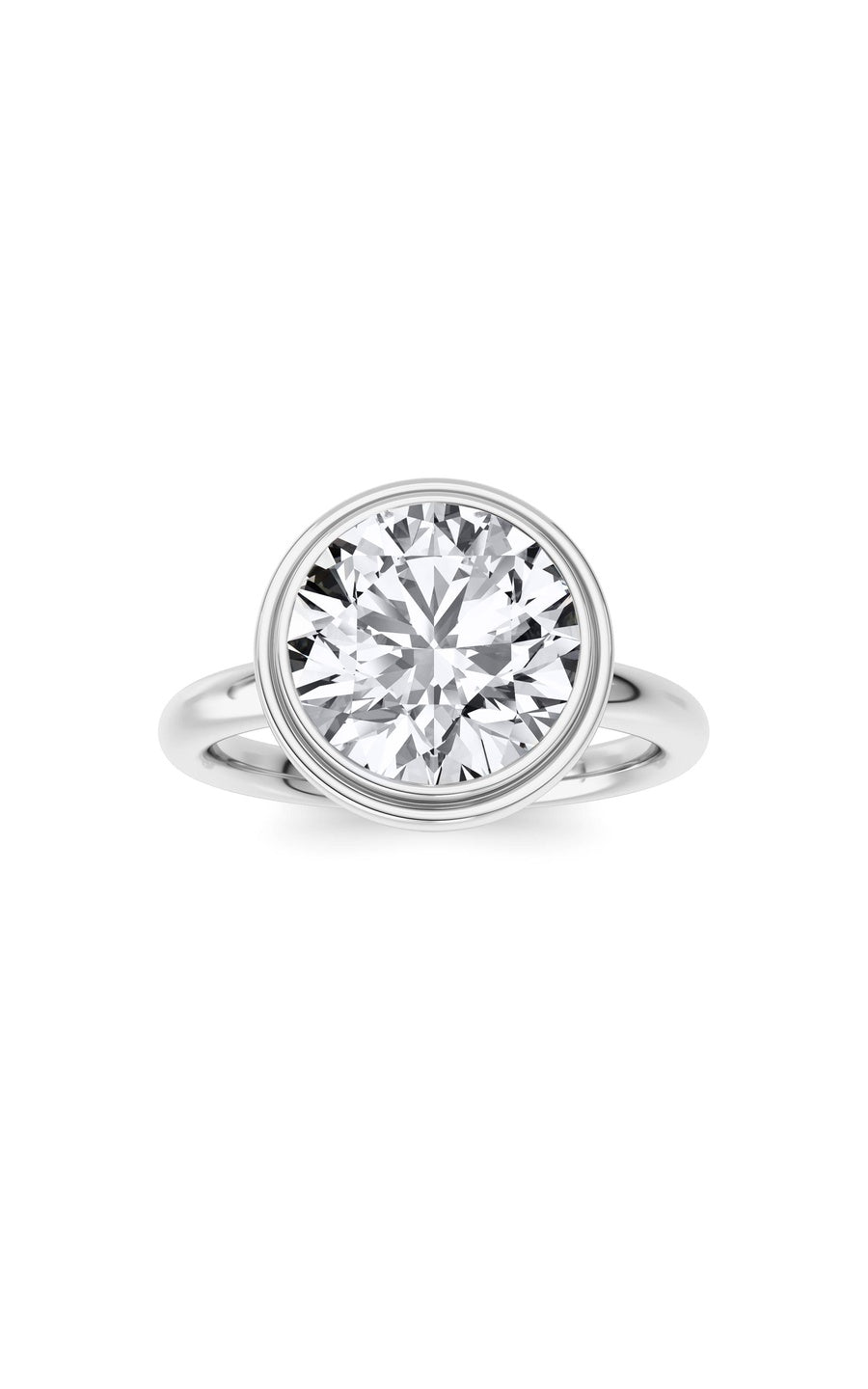 3CTW Round Shaped Lab Grown Diamond (F/VS) Ring in 14K White Gold