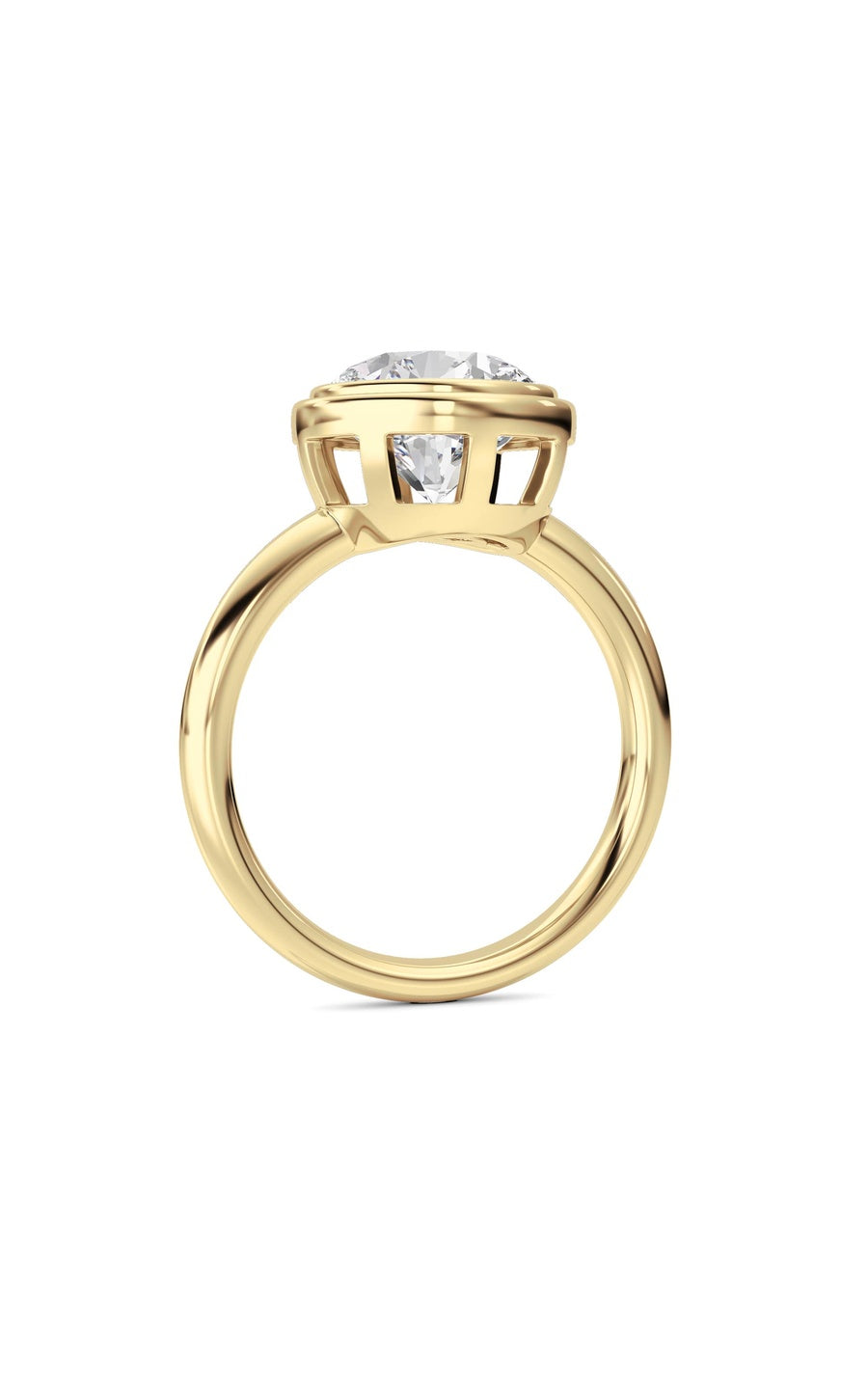 3CTW Round Shaped Lab Grown Diamond (F/VS) Ring in 14K White Gold