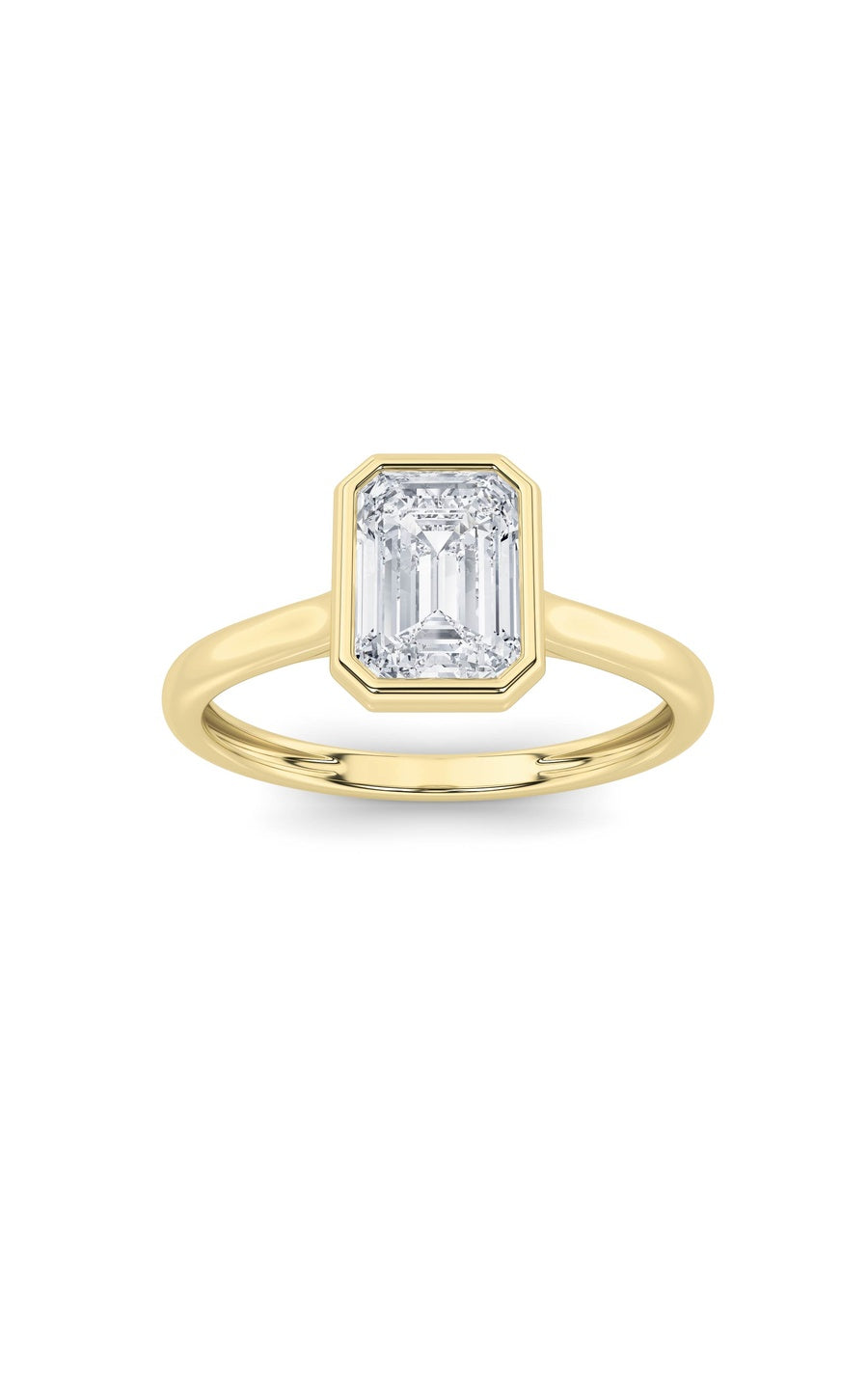 1CTW Emerald Shaped Lab Grown Diamond (F/VS) Ring in 14K White Gold