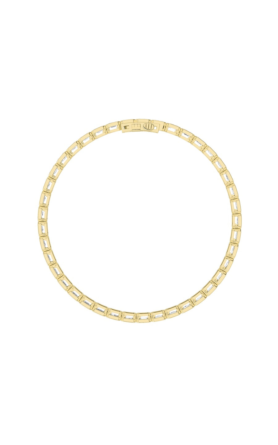 5CTW Emerald Shaped Lab Grown Diamond (F/VS) East West Bezel Set Bracelet in 14K Gold