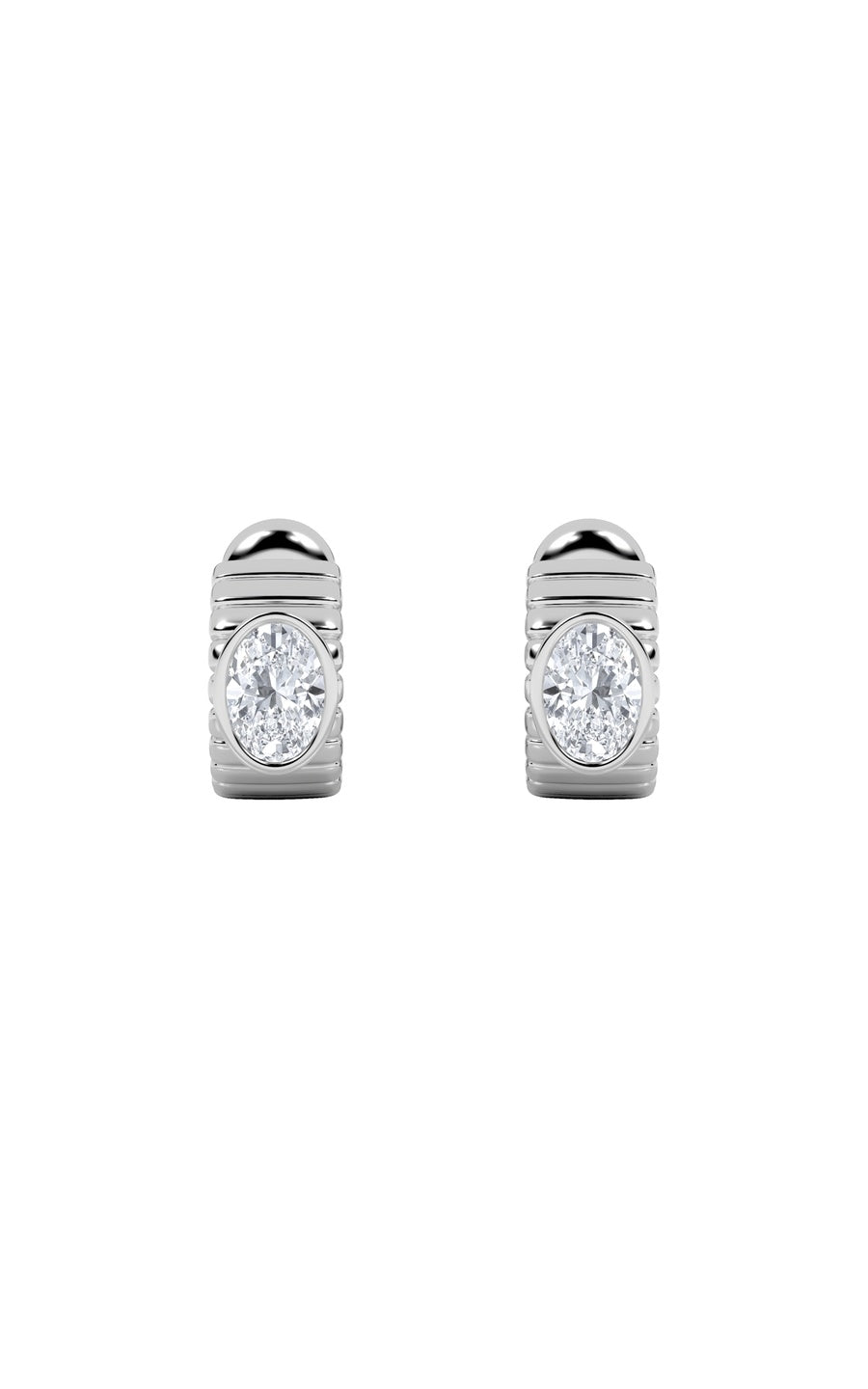2CTW Oval Shaped Lab Grown Diamond (F/VS) Fashion Earrings in 14K Gold