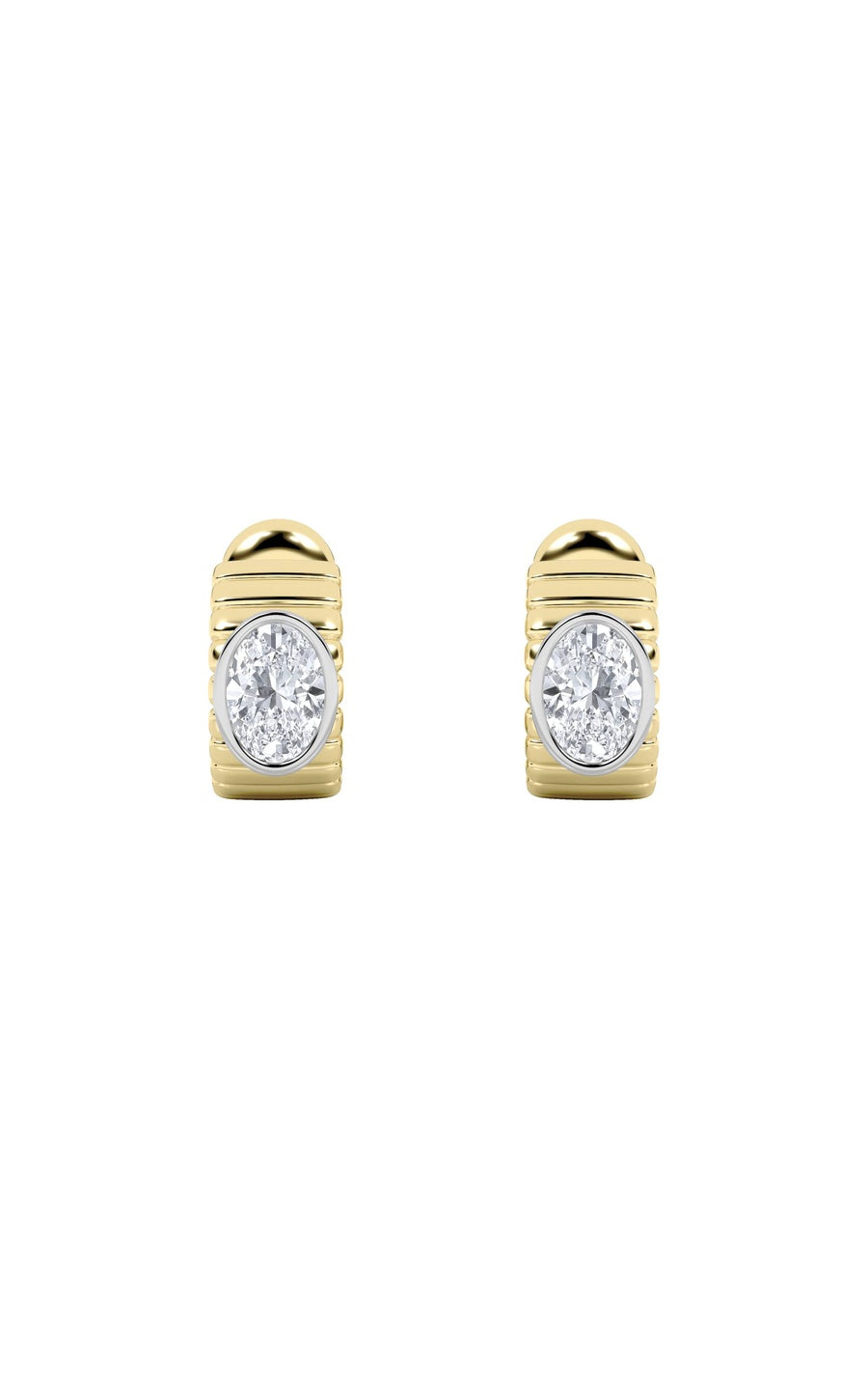 2CTW Oval Shaped Lab Grown Diamond (F/VS) Fashion Earrings in 14K Gold