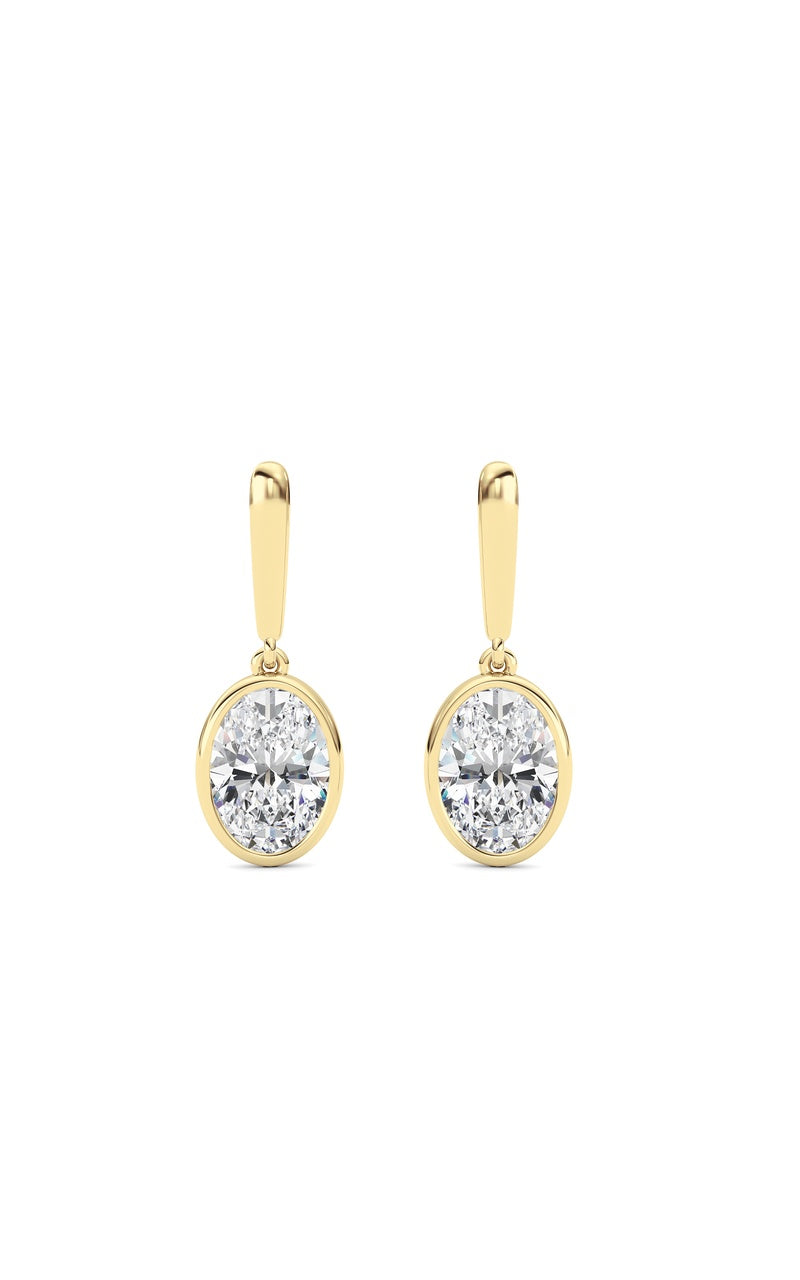 2 Cttw Bezel Set Drop Earrings in 14K White Gold