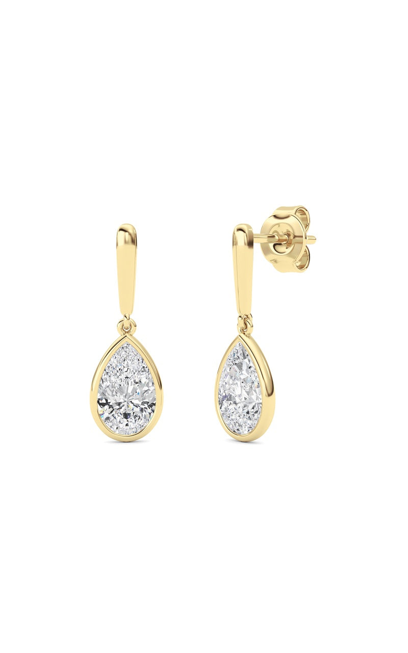 2 Cttw Bezel Set Drop Earrings in 14K White Gold