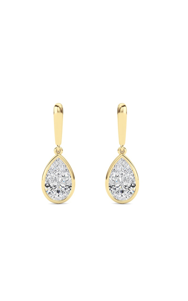 2 Cttw Bezel Set Drop Earrings in 14K White Gold