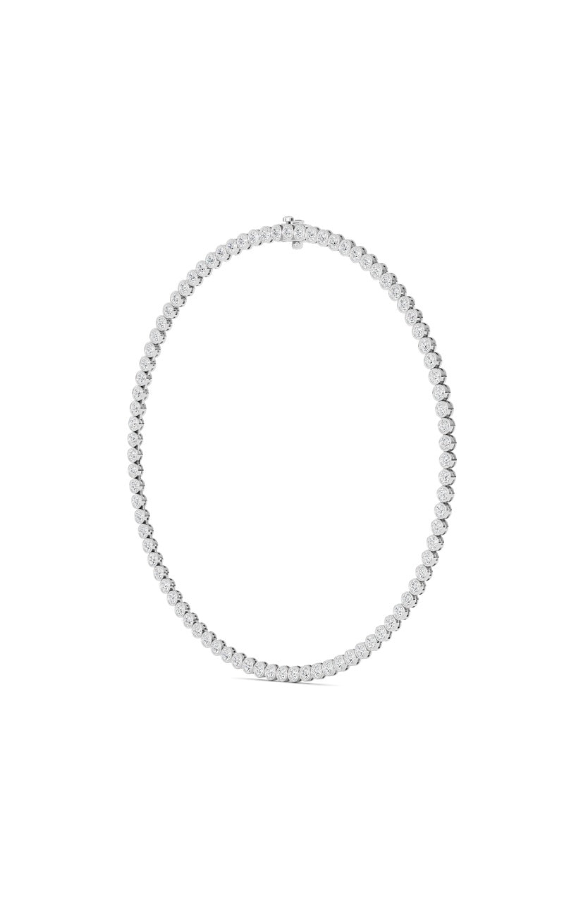 7 Cttw Bezel Set Tennis Necklace in 14K White Gold