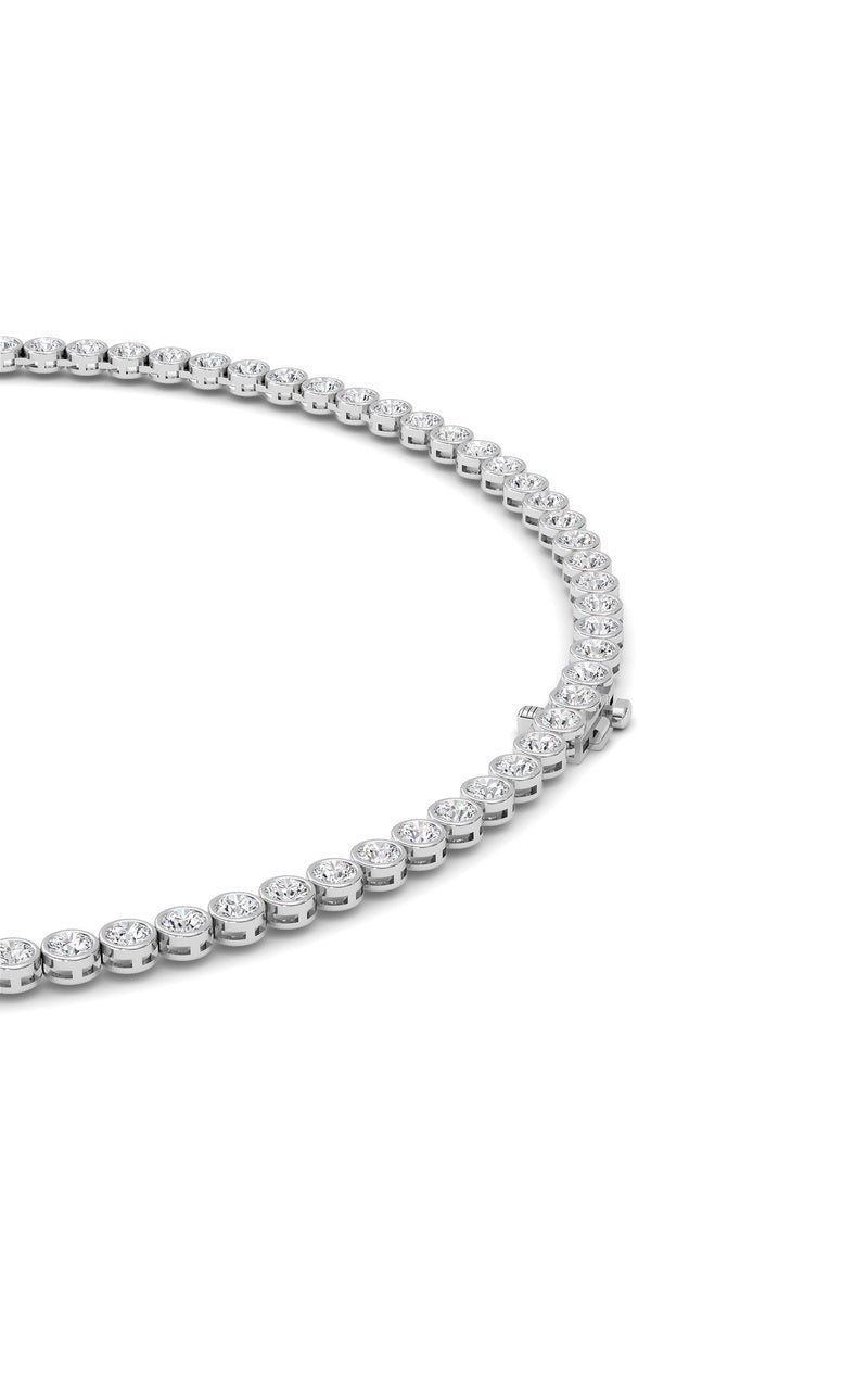 7 Cttw Bezel Set Tennis Necklace in 14K White Gold