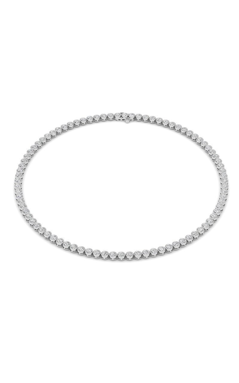 7 Cttw Bezel Set Tennis Necklace in 14K White Gold