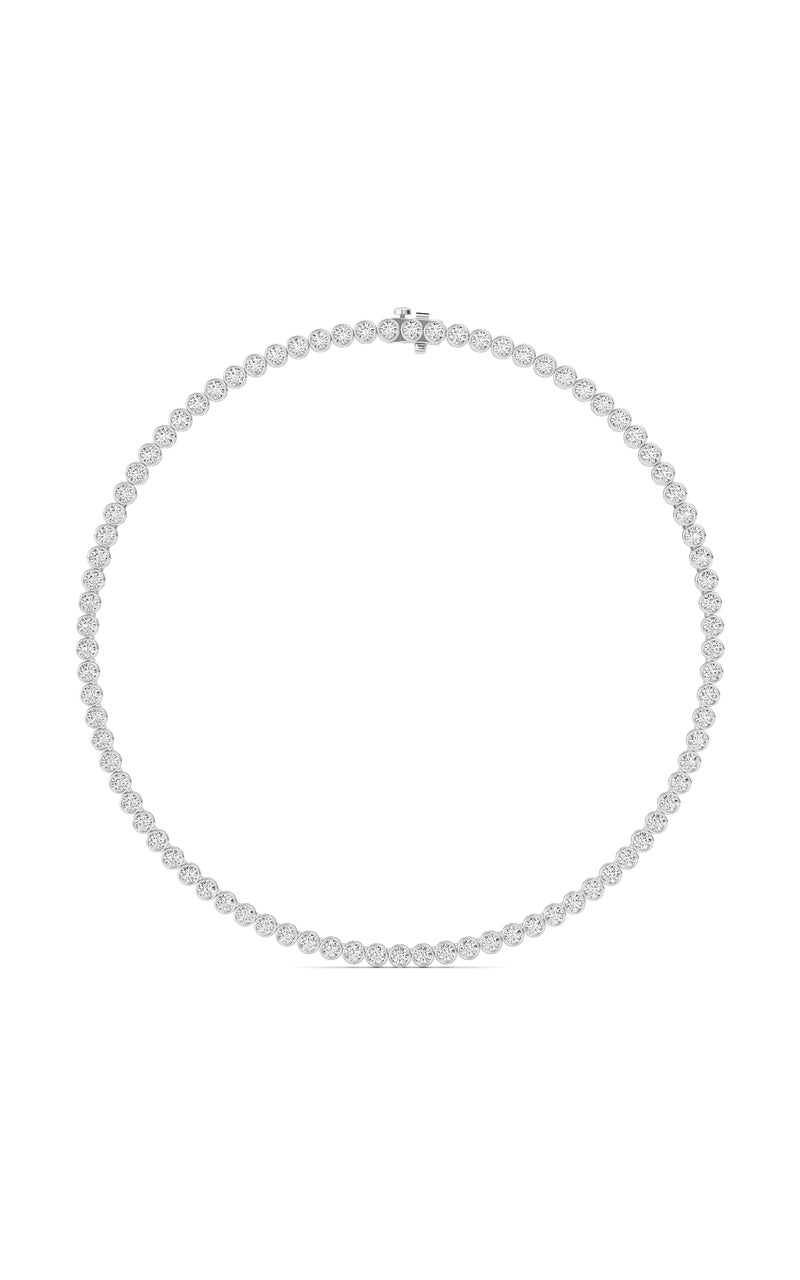 7 Cttw Bezel Set Tennis Necklace in 14K White Gold