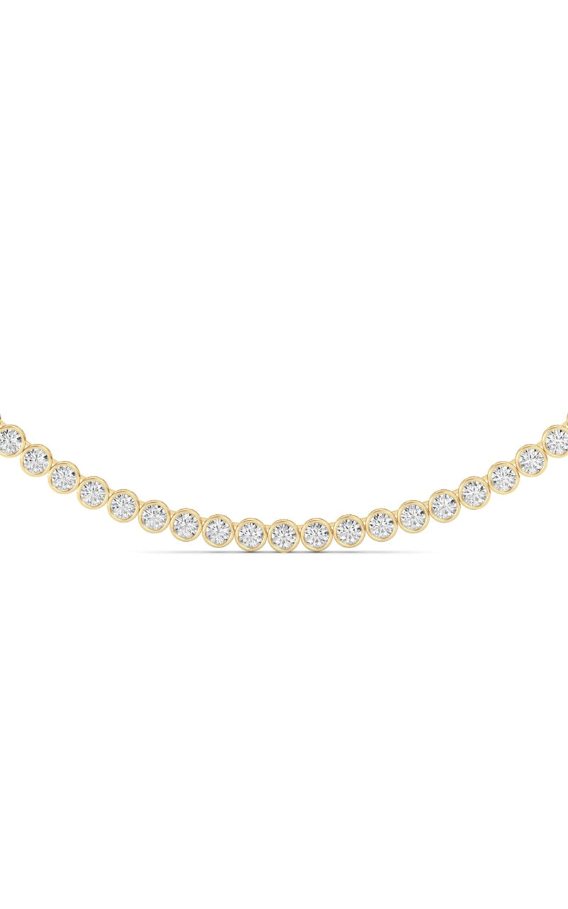 7 Cttw Bezel Set Tennis Necklace in 14K White Gold