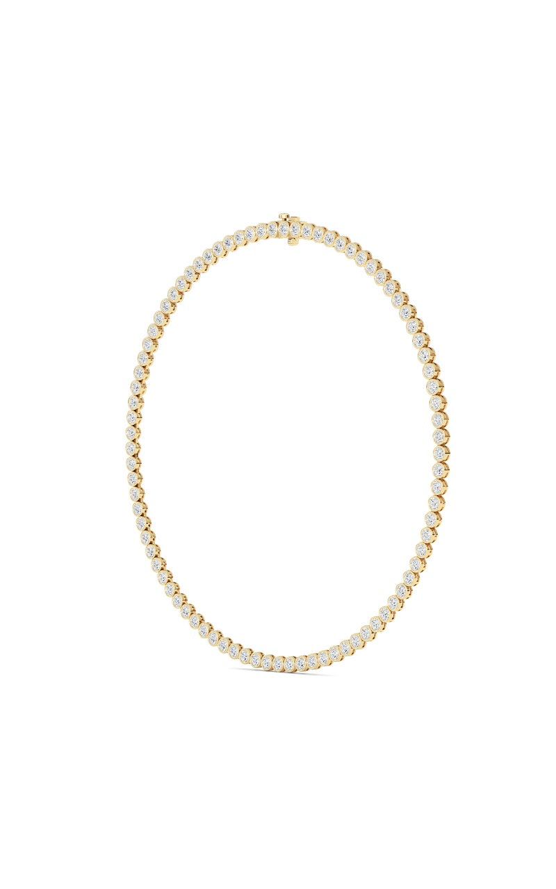 7 Cttw Bezel Set Tennis Necklace in 14K White Gold