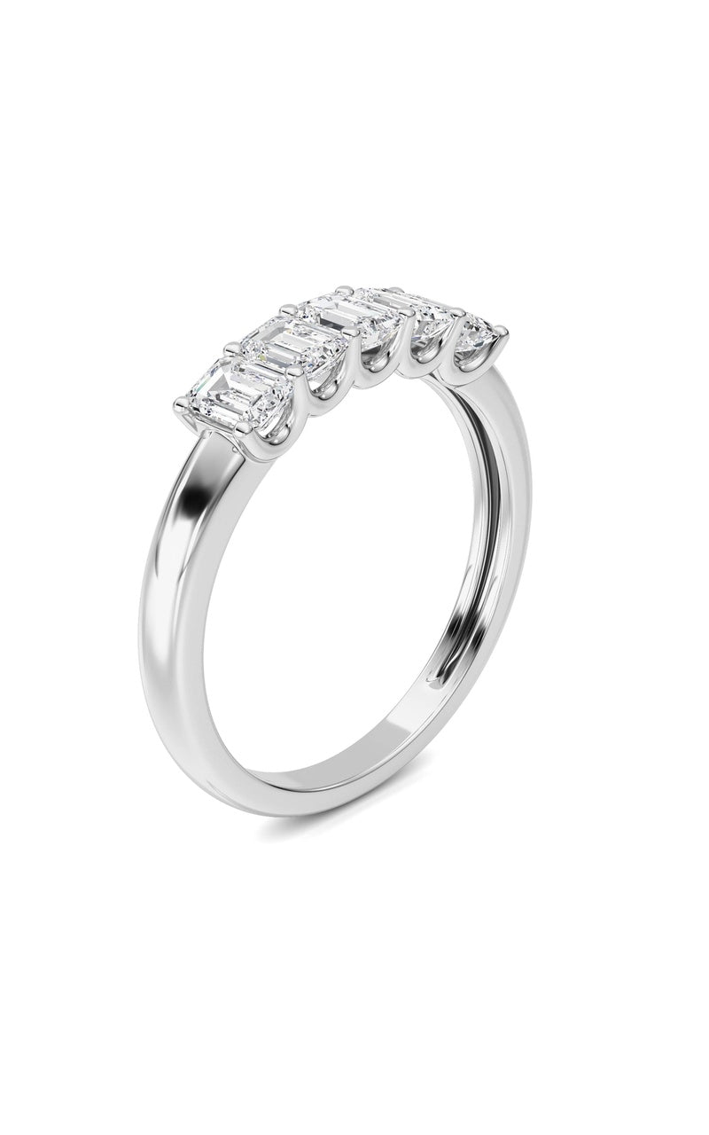 1 Cttw Five Stone Band Ring in 14K White Gold
