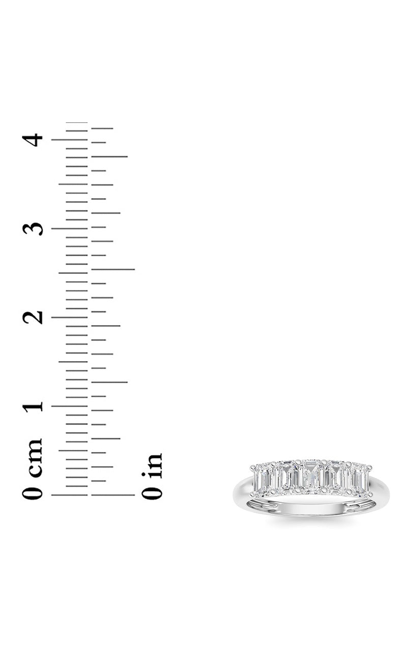 1 Cttw Five Stone Band Ring in 14K White Gold