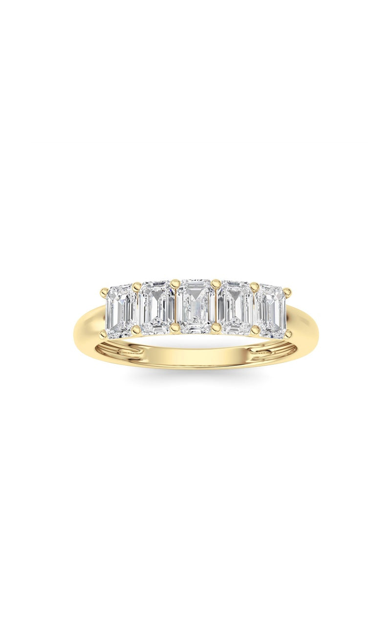 1 Cttw Five Stone Band Ring in 14K White Gold