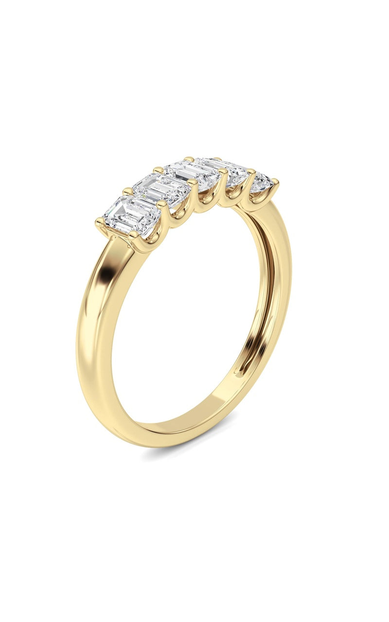 1 Cttw Five Stone Band Ring in 14K White Gold