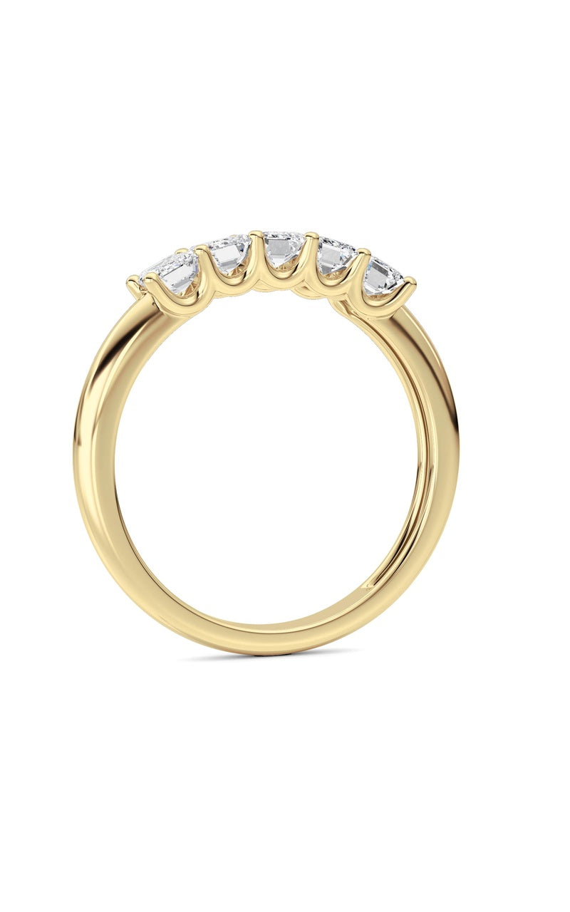 1 Cttw Five Stone Band Ring in 14K White Gold