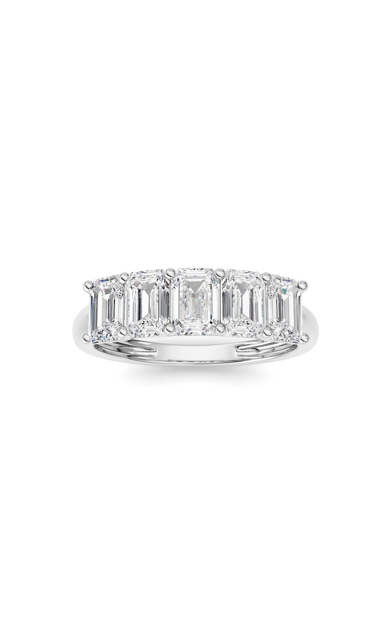 2 Cttw Five Stone Band Ring in 14K White Gold