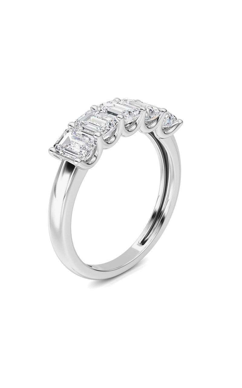 2 Cttw Five Stone Band Ring in 14K White Gold