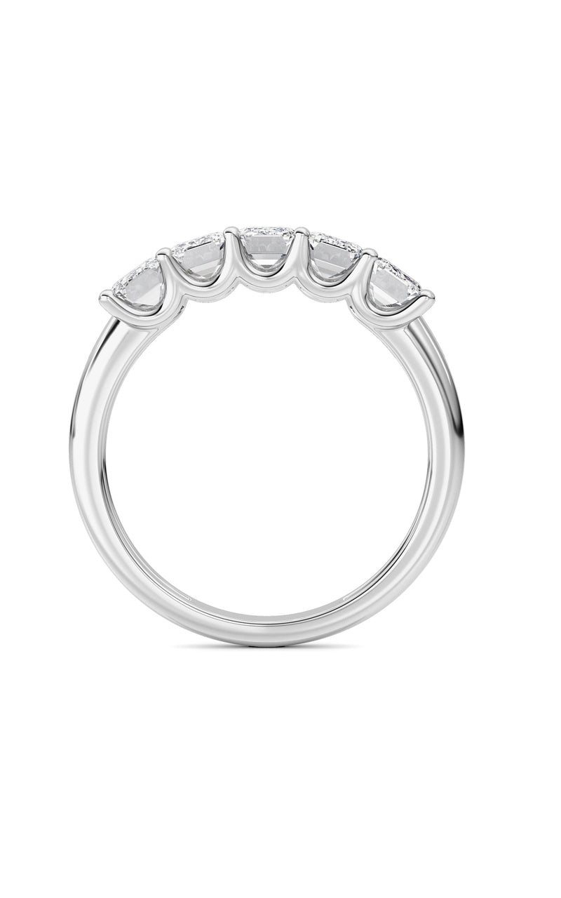 2 Cttw Five Stone Band Ring in 14K White Gold