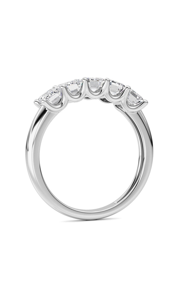 2 Cttw Five Stone Band Ring in 14K White Gold