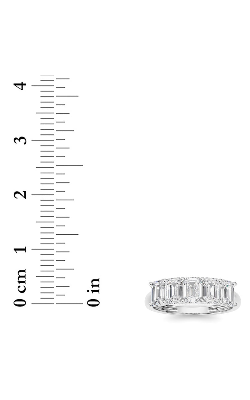 2 Cttw Five Stone Band Ring in 14K White Gold