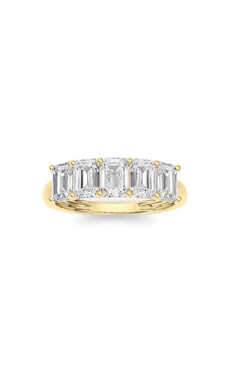 2 Cttw Five Stone Band Ring in 14K White Gold
