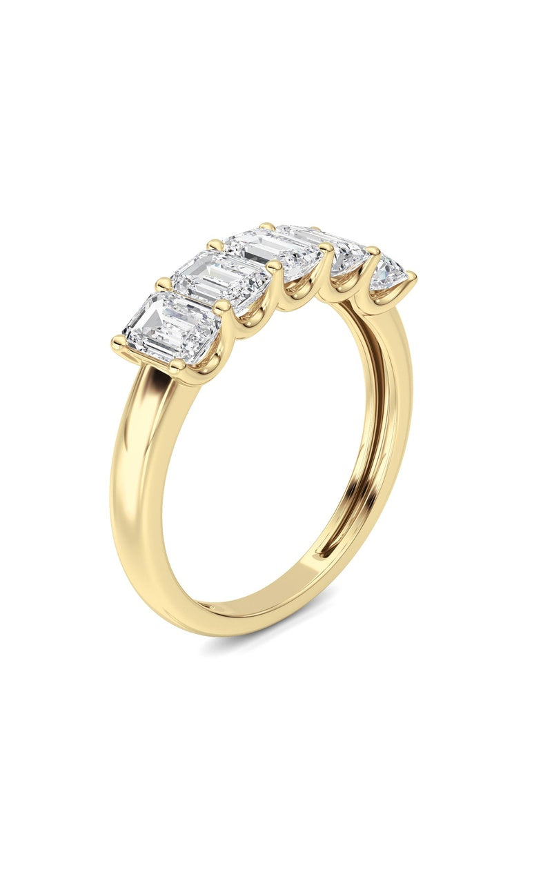 2 Cttw Five Stone Band Ring in 14K White Gold