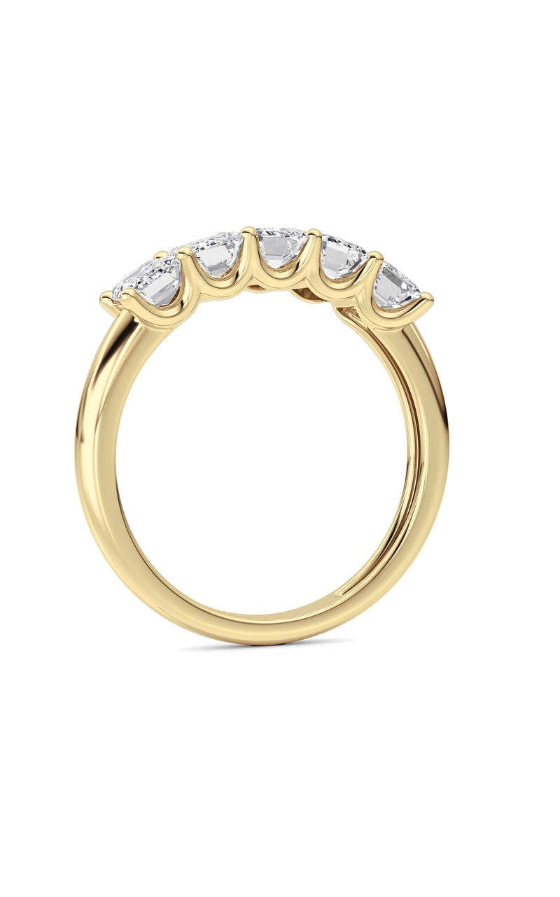 2 Cttw Five Stone Band Ring in 14K White Gold