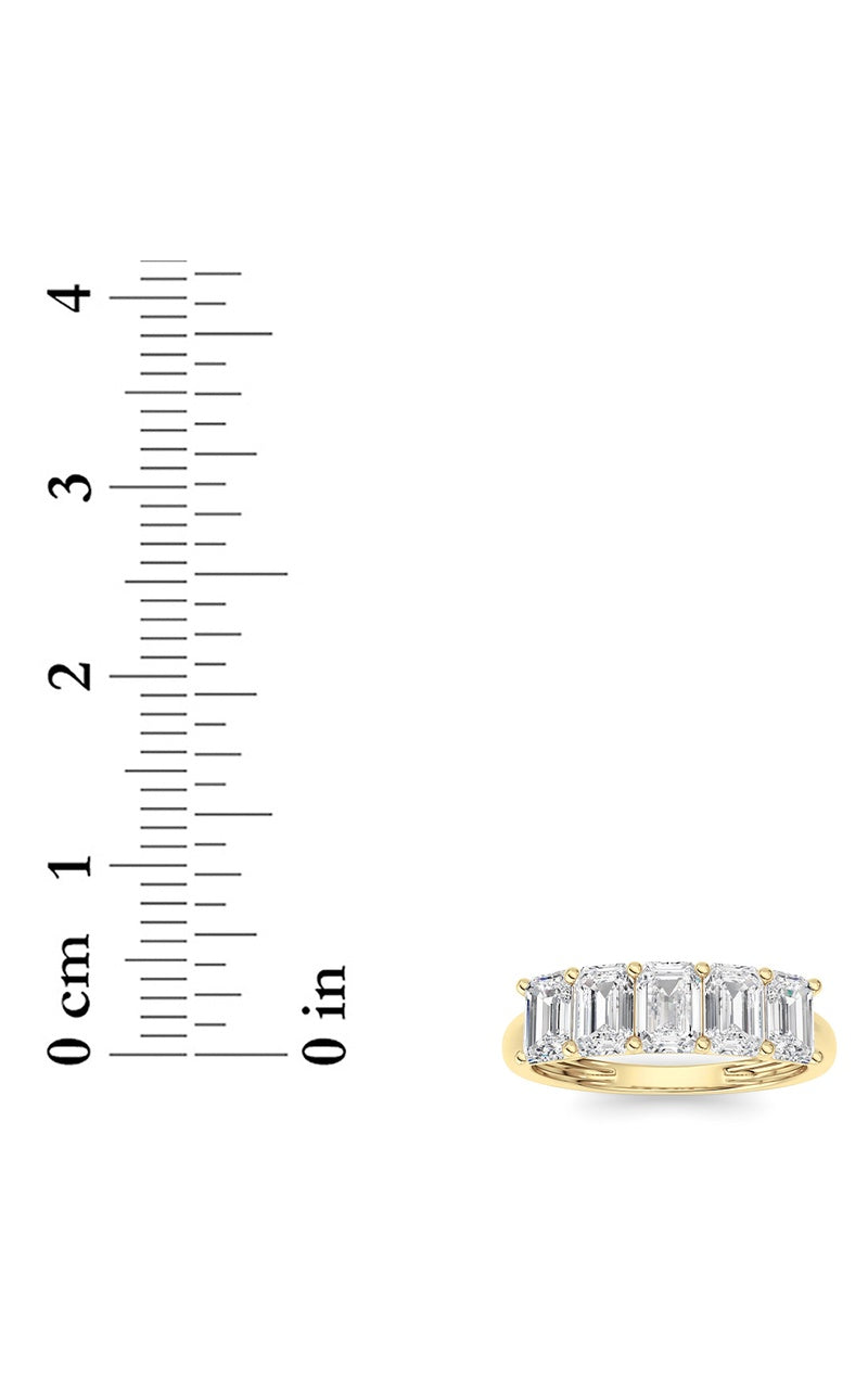 2 Cttw Five Stone Band Ring in 14K White Gold