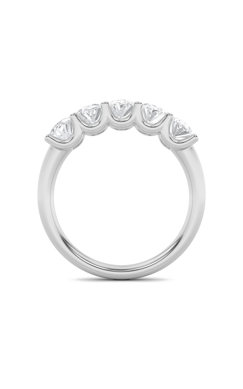 1 Cttw Five Stone Band Ring in 14K White Gold