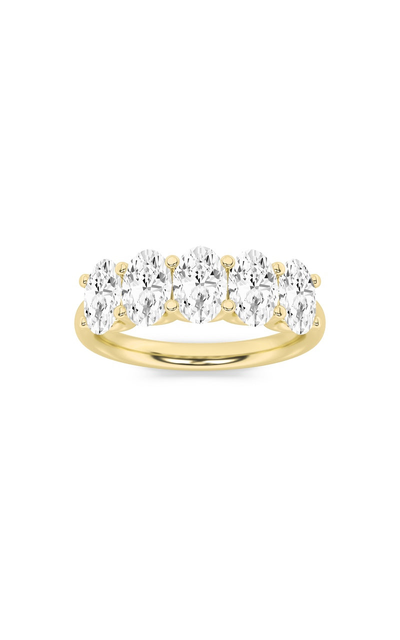 1 Cttw Five Stone Band Ring in 14K White Gold