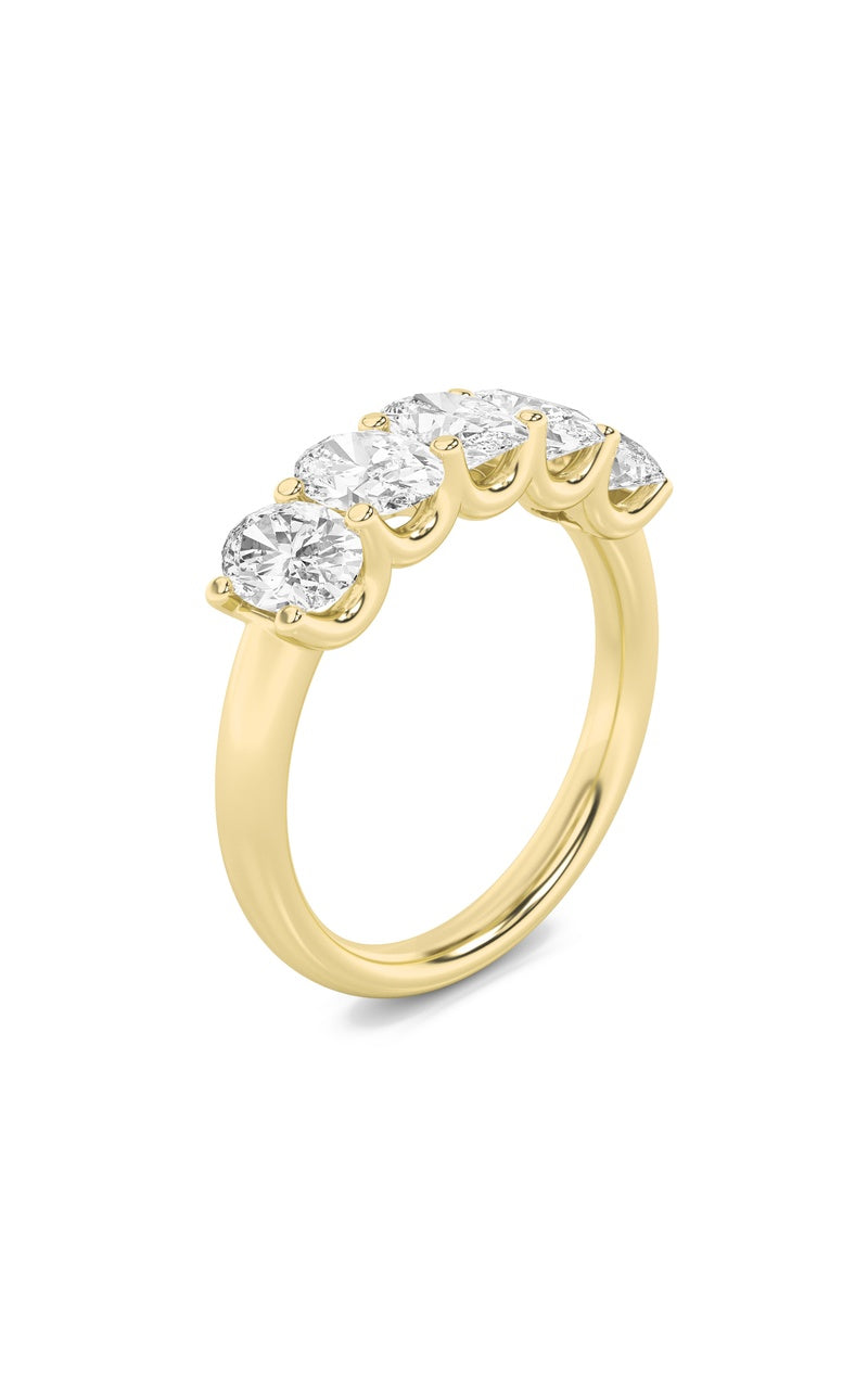 1 Cttw Five Stone Band Ring in 14K White Gold