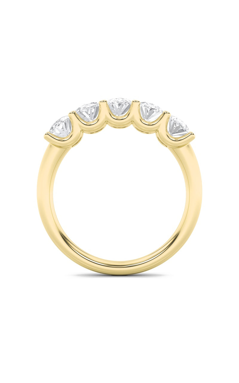1 Cttw Five Stone Band Ring in 14K White Gold