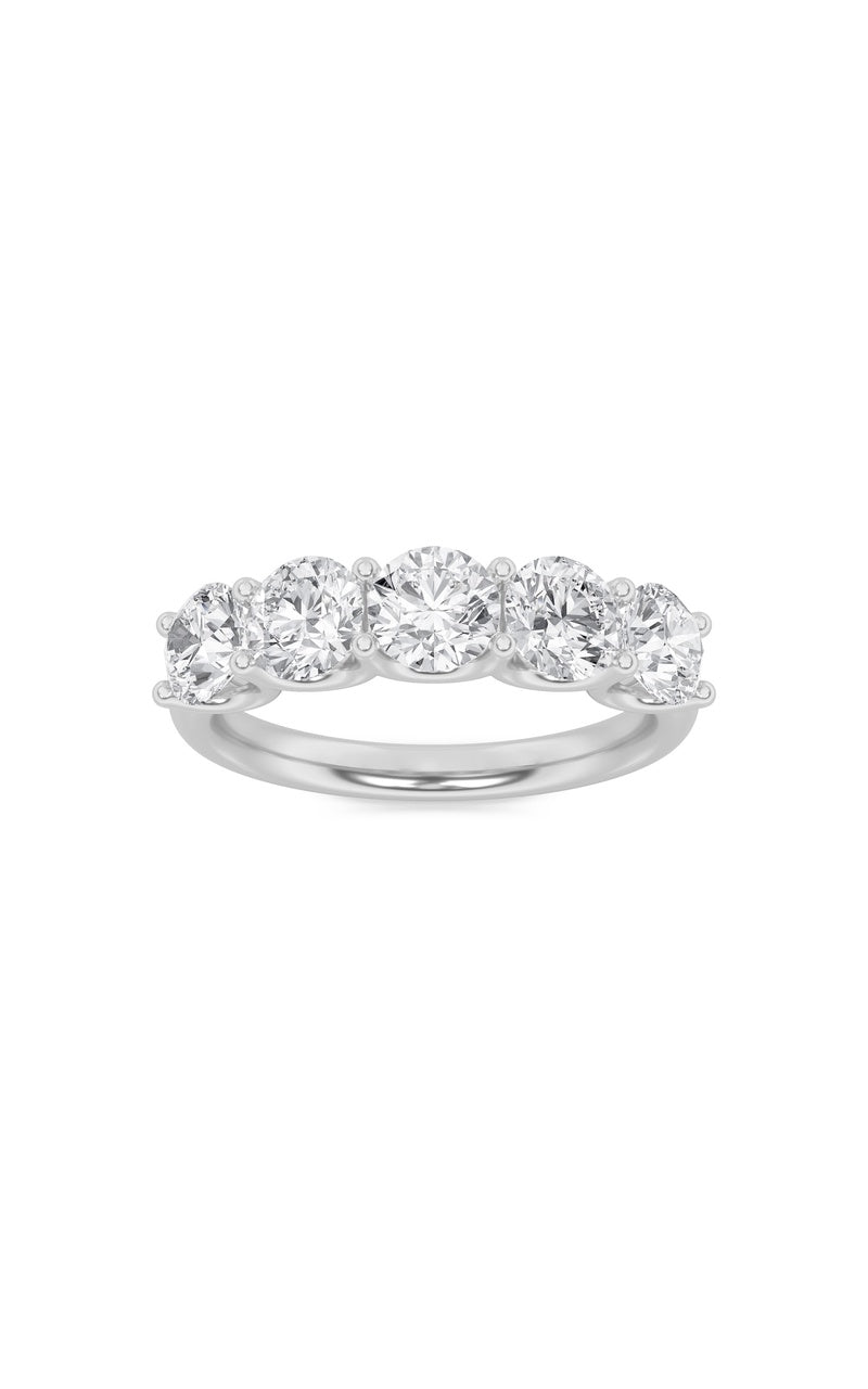 1 Cttw Five Stone Band Ring in 14K White Gold