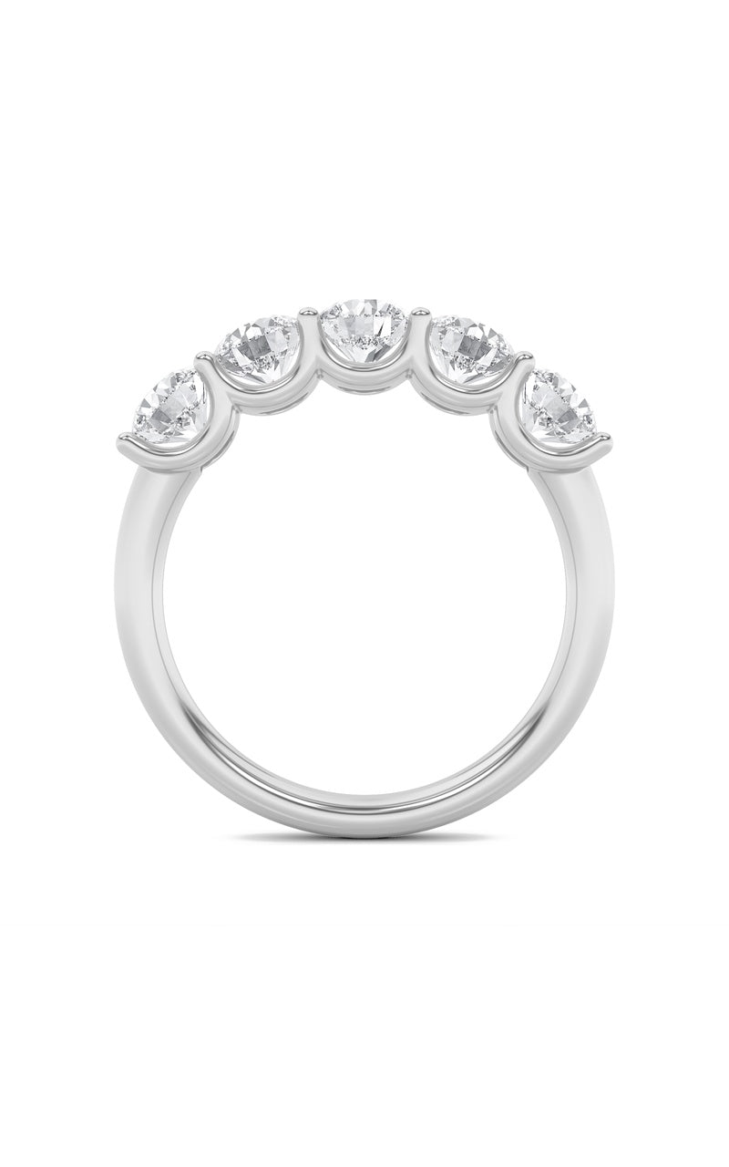1 Cttw Five Stone Band Ring in 14K White Gold