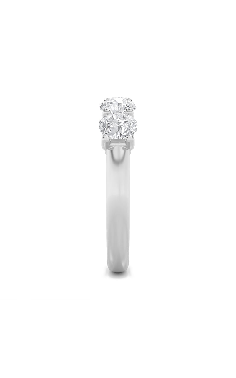 1 Cttw Five Stone Band Ring in 14K White Gold