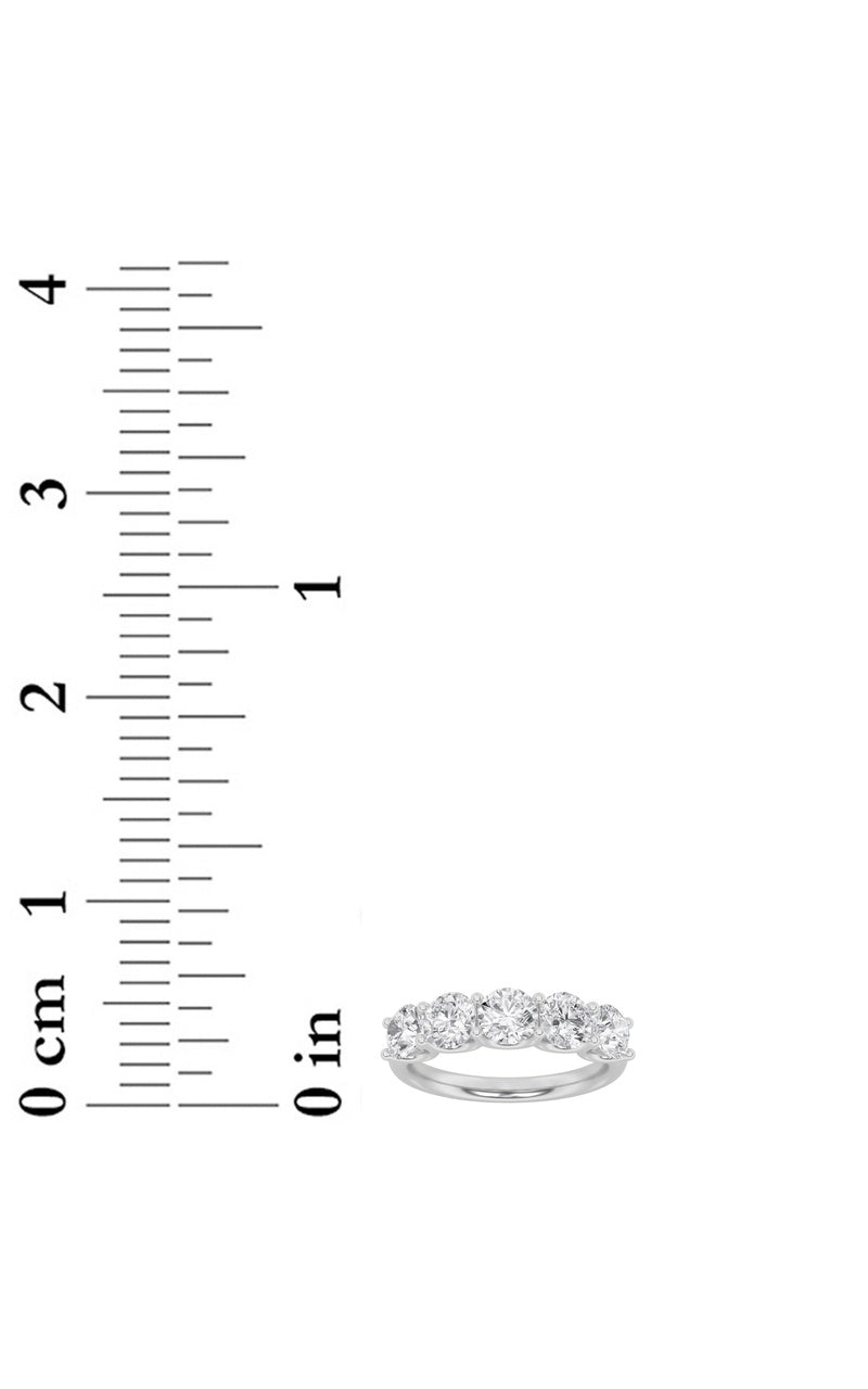 1 Cttw Five Stone Band Ring in 14K White Gold