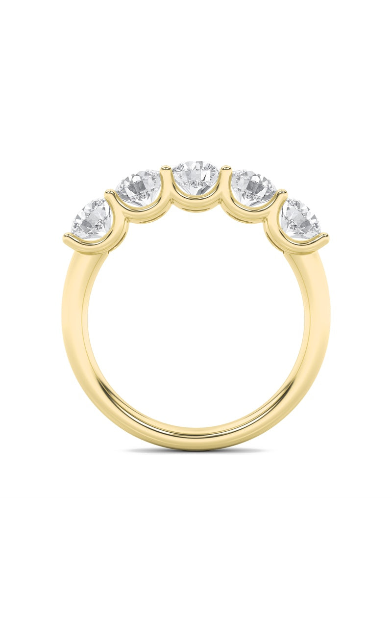 1 Cttw Five Stone Band Ring in 14K White Gold