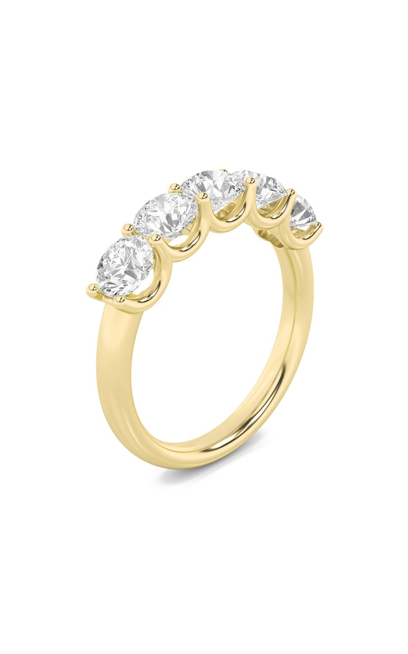 2 Cttw Five Stone Band Ring in 14K White Gold