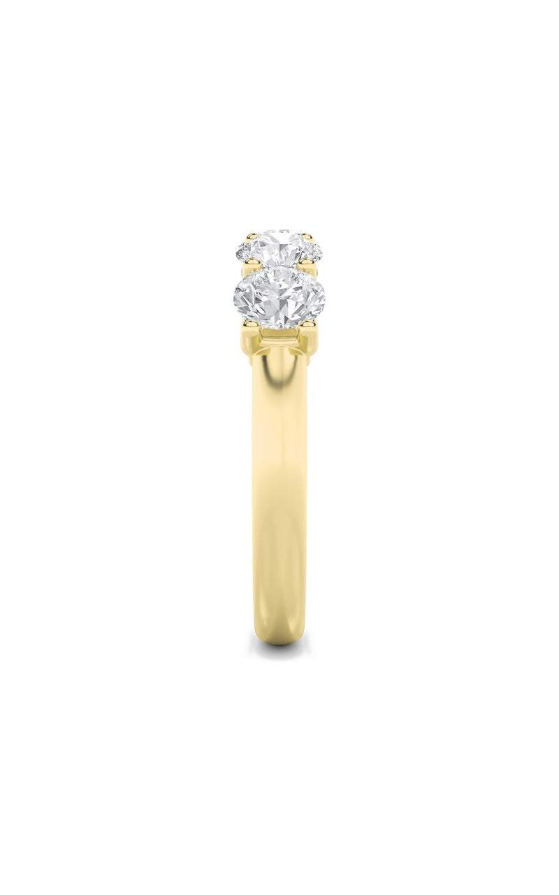 2 Cttw Five Stone Band Ring in 14K White Gold