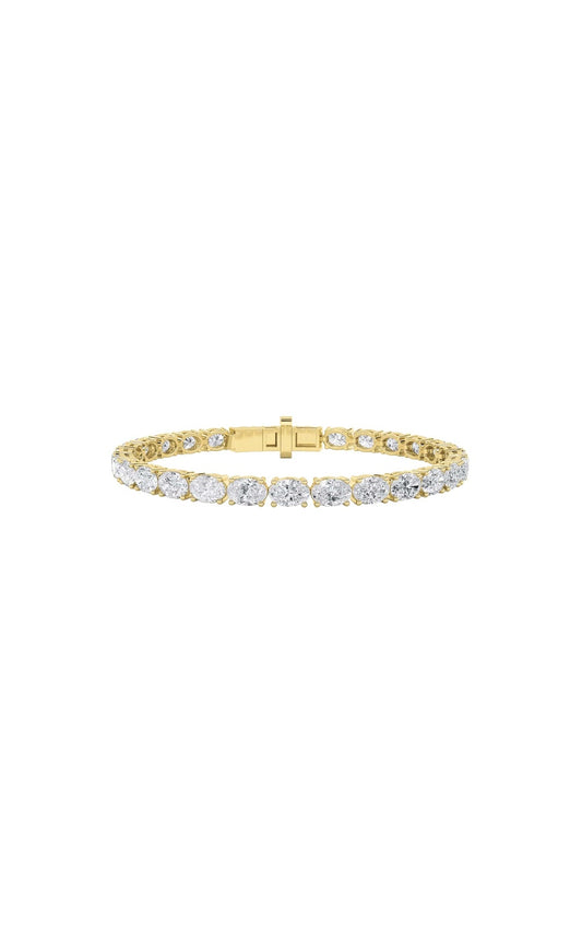 10Cttw Oval Shaped Lab Grown Diamond (G/VS) TennisBracelet in 14K Gold