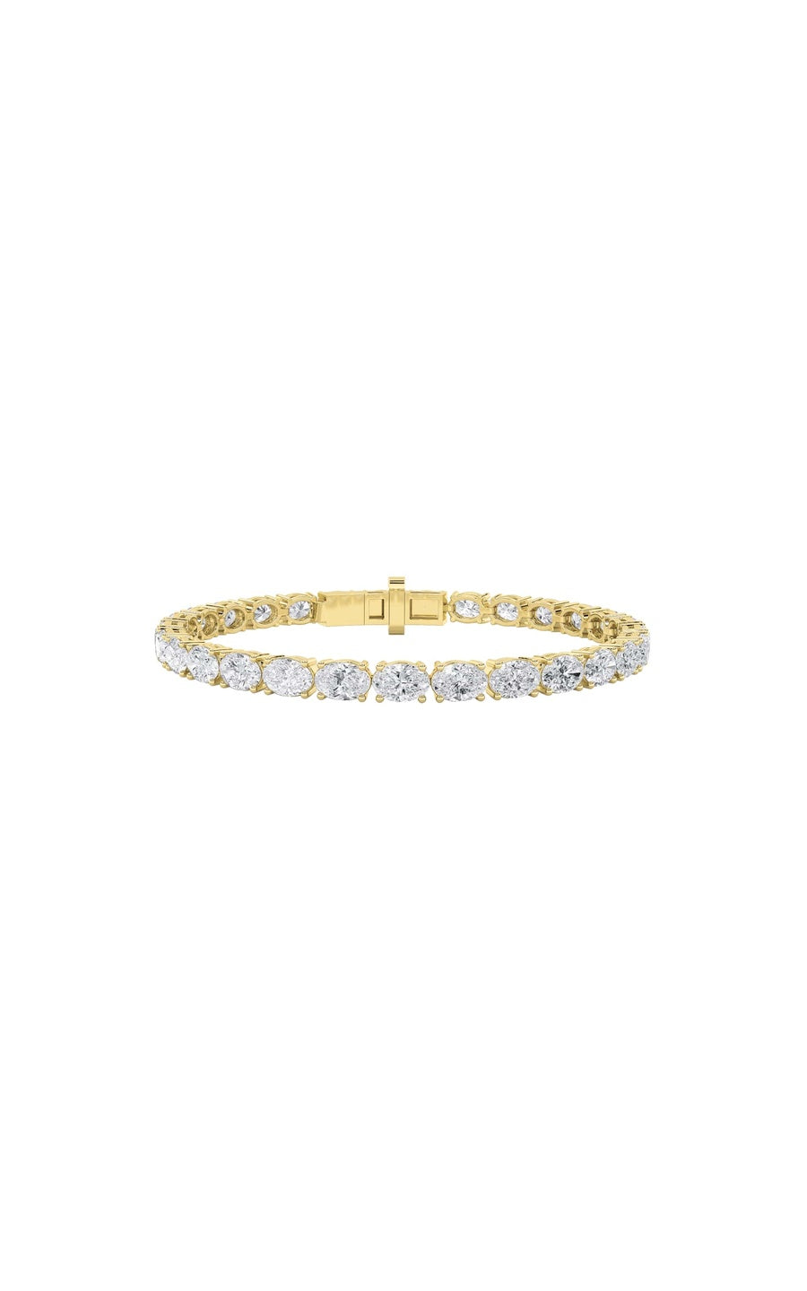 10.5Cttw Oval Shaped Lab Grown Diamond (F/VS) Classic Line Bracelet in 14K Gold