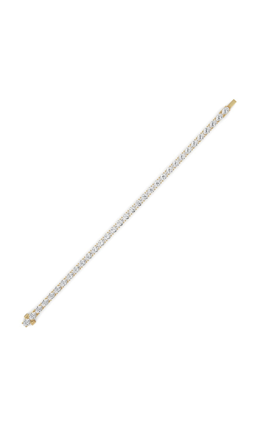 10.5Cttw Oval Shaped Lab Grown Diamond (F/VS) Classic Line Bracelet in 14K Gold