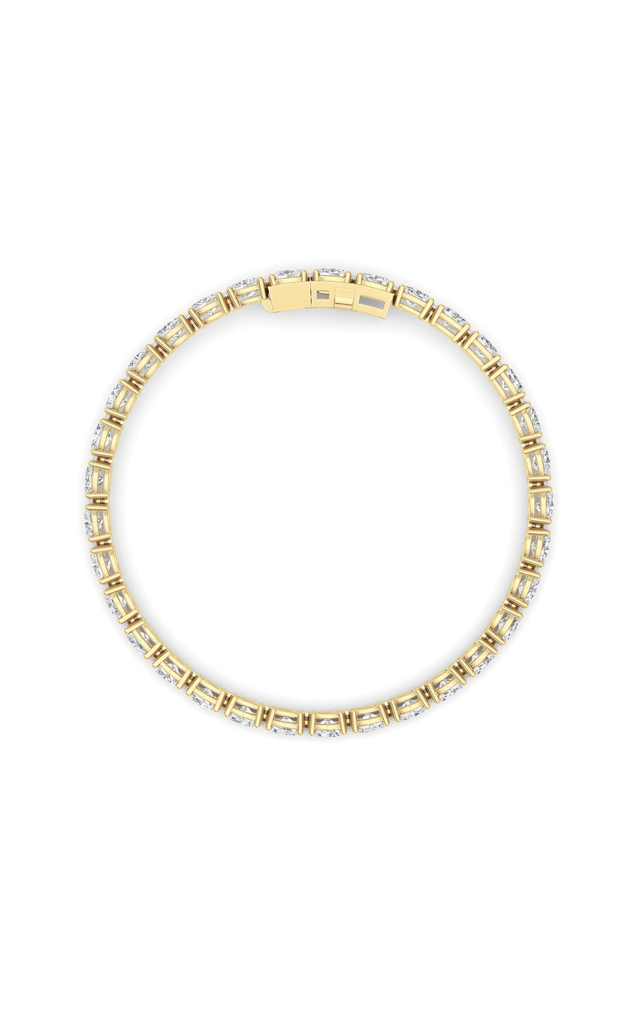 10.5Cttw Oval Shaped Lab Grown Diamond (F/VS) Classic Line Bracelet in 14K Gold