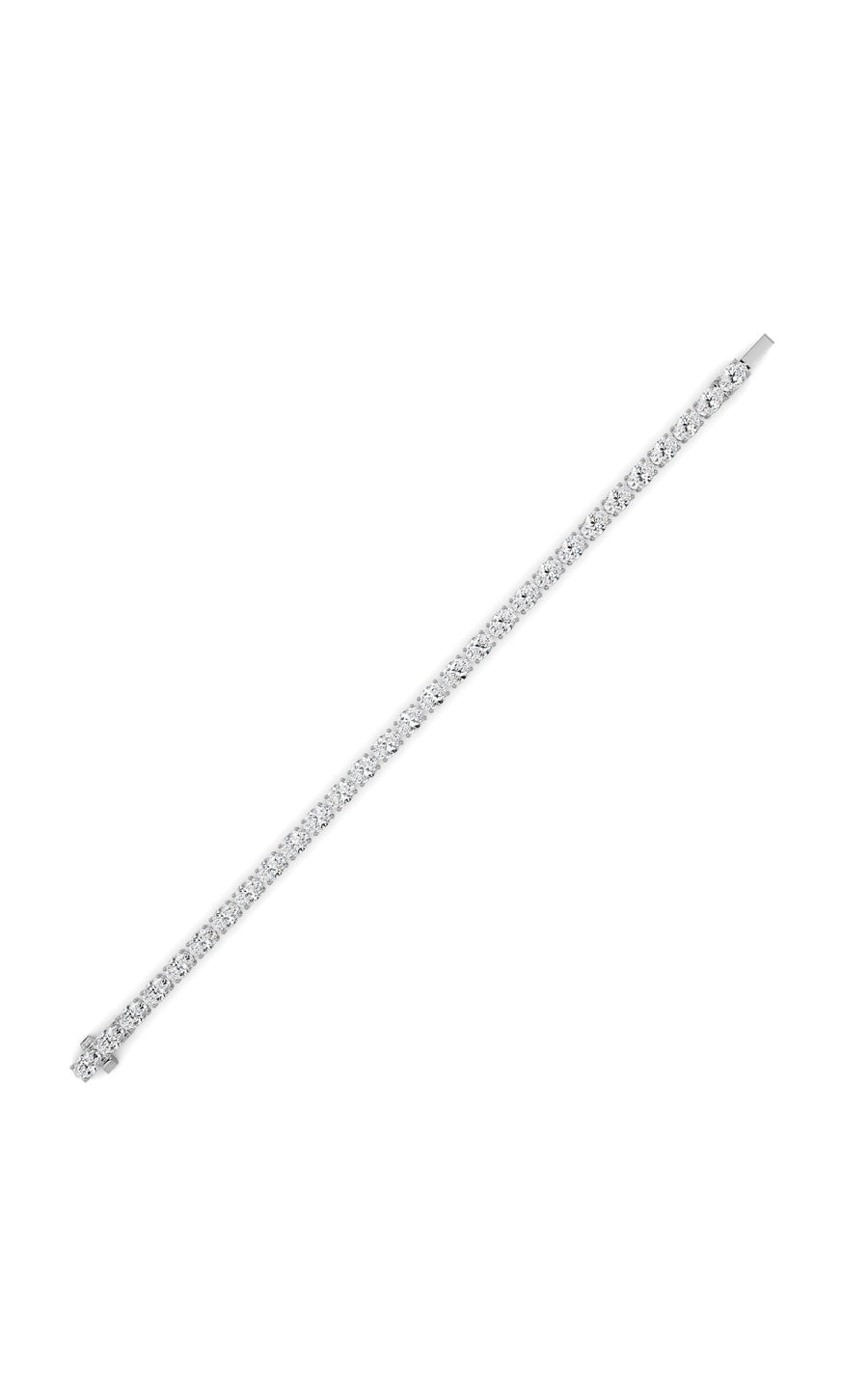 13Cttw Oval Shaped Lab Grown Diamond (F/VS) Classic Line Bracelet in 14K Gold