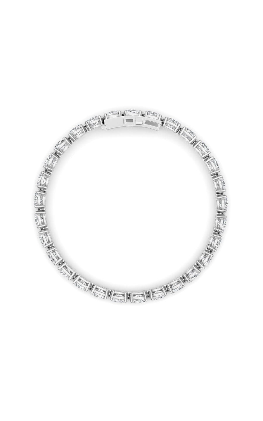 13Cttw Oval Shaped Lab Grown Diamond (F/VS) Classic Line Bracelet in 14K Gold