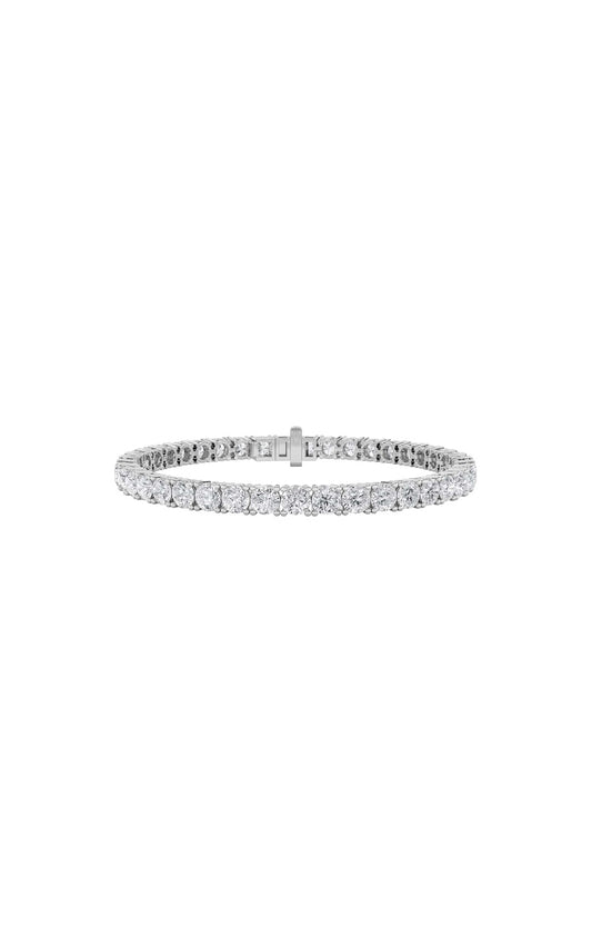 15Cttw Round Shaped Lab Grown Diamond (F/VS) Tennis Bracelet in 14K Gold