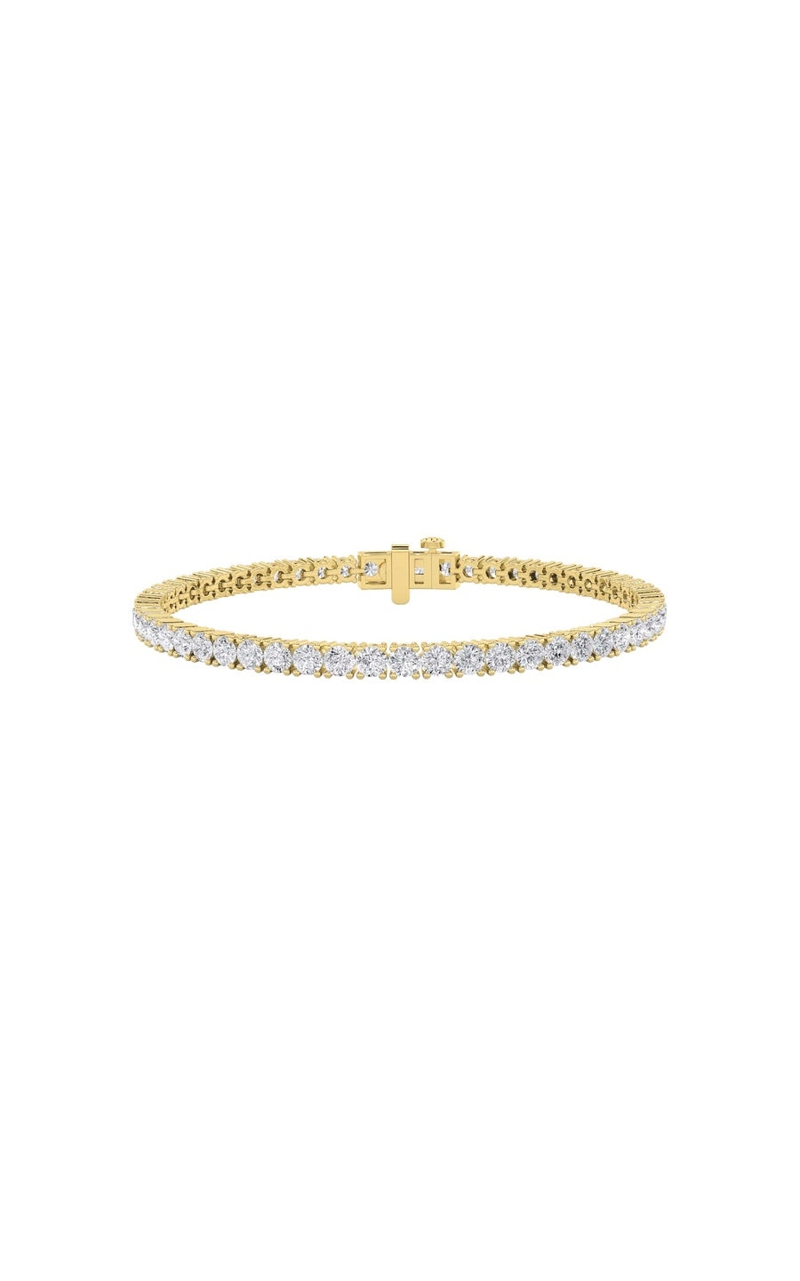 5Cttw Round Shaped Lab Grown Diamond (F/VS) TennisBracelet in 14K Gold